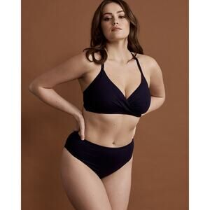 NEW Sea Level ESSENTIALS Twist Front DD/E Cup Bra Bikini Top SIZE 12 Night Sky